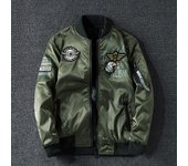 Chaqueta de piloto de la Fuerza Aérea para hombre, abrigo de invierno, de algodón, con doble cara, gruesa y de marca de moda 7XL negro