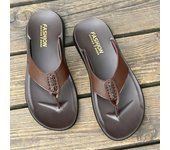 Sandalias de verano para hombre, chanclas informales de playa, de piel auténtica, transpirables, antideslizantes 45 negro