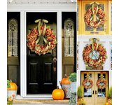 Corona artificial para puerta de entrada al aire libre, corona de bienvenida de granja, corona de lazo decorativa One Size