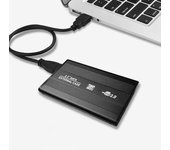 Caja de disco duro portátil USB2.0, carcasa externa SATA HDD de 2,5 pulgadas, carcasa de aleación de aluminio USB2.0 para negro