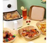 Papel desechable para freidora de aire, antiadherente, para cocina, para hornear, alfombrilla para freidora de aire, resistente al aceite, para microondas, barbacoa, papel para hornear, accesorios