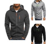 Sudadera con capucha de otoño e invierno para hombre, sudadera con capucha deportiva informal de jacquard, cárdigan, chaqueta con capucha, sudadera con capucha Chaquetas y abrigos (de los hombres) M gris