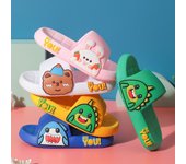 Zapatillas para niños, zapatos antideslizantes de verano con dibujos de dinosaurios, fondo suave, para hombre y niña, bebé, conejo, tiburón 15.5 blanco