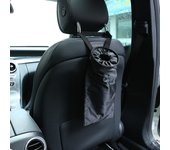 Cubo de basura para coche, bolsa de basura, bolsa de almacenamiento para el respaldo del asiento, organizador de artículos diversos, bolsas de bolsillo, bote de basura, accesorios para coche negro