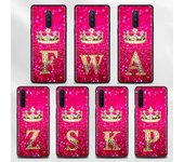 Funda a prueba de golpes para OnePlus Nord 2 5G 10 9 7 8 Pro 8T para Oppo A53 A16 A15 Funda de silicona negra Funda de corona de diamante letra A Oppo A15(A15s)