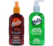 Aceite bronceador Malibu SPF10 200 ml + gel de aloe después del bronceado 200 ml