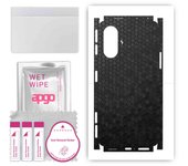apgo Protective Skin Sticker for the back+sides compatible with Xiaomi POCO F3 GT, Full Wrap Film, Foil, Vinyl - Pattern Black Honeycomb