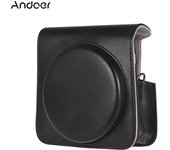 Funda protectora de piel sintética con correa ajustable para Fujifilm Instax Square SQ6 Instant marrón
