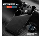 Funda de cuero con textura para Xiaomi Redmi Note Pro 13 5G Note 12 Pro 12S 11 11S, funda con protección completa para negocios, a prueba de golpes y con imán para automóvil Redmi Note 11 4G negro