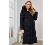 Cinemore Nueva chaqueta de invierno para mujer, abrigos largos con capucha, parkas cálidas de moda para mujer, chaquetas de plumón para mujer de alta calidad 83287 S caqui