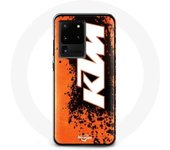 Funda para Samsung Galaxy S20 Ultra KTM Logo fondo blanco naranja