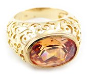 Anillo de ámbar 'Fusión' 52 oro