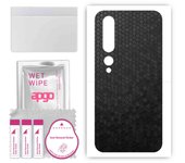 apgo Protective Skin Sticker for the back compatible with Xiaomi Mi 10 Pro 5G, Wrap Film, Foil, Vinyl - Pattern Black Honeycomb