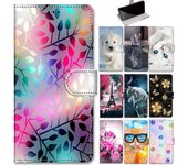 Funda S22 Ultra Flip Book para Samsung Galaxy S21 Fe S22 Ultra S20 Plus, bonita cartera para perro y coche, funda trasera de cuero para teléfono para mujer Samsung S22