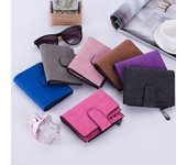 Cartera de mano para mujer, cartera corta con cerrojo, minicartera femenina, monedero, tarjetero negro