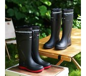 Botas de lluvia de alta gama para hombres y mujeres, cerradas, impermeables y resistentes a la lluvia, cortas y hasta media pantorrilla, botas de goma con cordón antideslizante 39