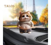 Adorno colgante de perro y gato barrigón para el hogar, árbol de Navidad para interiores, espejo retrovisor para coche, 2D, acrílico plano, animal de dibujos animados de barriga grande, decoración colgante A