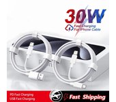 Cable de carga rápida Original de 30W para Apple iPhone 14 13 12 11 Pro Max Cable USB C 8 7 6 Plus XS X XR accesorios de Cable de carga 1 M