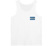 Débardeur - Drapeau de l'Argentine - Broderie Blanc - 100% Coton - Coupe Ajustée - Mixte