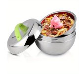 Fiambrera Bento portátil de acero inoxidable con aislamiento para oficina y escuela 0.8 L verde