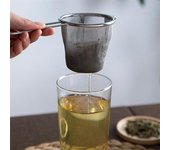 Infusor de té con asa, colador de hojas de té reutilizable de malla fina, filtro de harina de café, tamiz de mano para tetera, accesorios de cocina