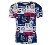 Camiseta con estampado de parche Hogwarts de Harry Potter para hombre L negro