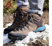 HUMTTO Botas de senderismo altas de invierno, zapatos de senderismo transpirables, zapatillas de deporte al aire libre a la moda para mantener el calor para hombres 39 caqui