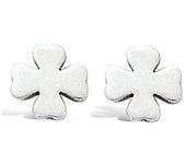 Les Trésors De Lily [F6246] - Boucles Argent 'Trèfle' argenté (rhodié) - 7 mm plata