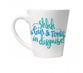 Grindstore Shhh Gin & Tonic In Disguise Latte Taza One Size blanco