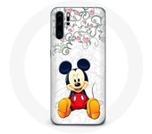 Coque pour Huawei P30 Mickey Mouse Fleurs Cœurs