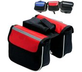 Bolsa para tubo delantero de cuadro de bicicleta, resistente a la lluvia, para bicicleta de montaña, 2 bolsas laterales, bolsa para sillín, bicicleta al aire libre rojo