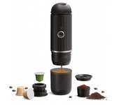 Cafetera portátil, cafetera espresso eléctrica inalámbrica, compatible con cápsulas Nespresso y café en polvo, cafetera de prensa francesa para coche rojo