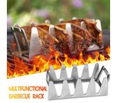 Parrilla multifunción de acero inoxidable, fácil de limpiar, parrilla para barbacoa, fácil cocción indirecta plata