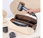 Bolsa de almacenamiento portátil para secador de pelo de viaje, caja de almacenamiento para secador de pelo y rizador, resistente al agua y al polvo. negro