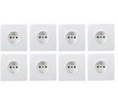 8 enchufes estándar franceses de 16 A para pared, para casa, oficina y hotel.