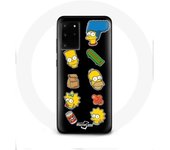 Coque pour Samsung Galaxy S11 Plus Les Simpson autocollants fond noir