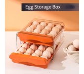 Caja de almacenamiento de huevos para refrigerador, caja organizadora de huevos de plástico transparente apilable tipo cajonera blanco