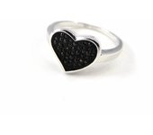 Bague argent 'Love Divine' noir 52 negro