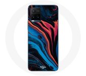 Coque pour Vivo Y21s 2021 / Y21 2021 Texture abstraite bleu noir rouge