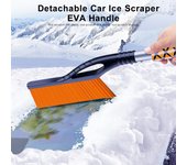 Raspador de hielo para coche, removedor de nieve desmontable, cepillo para nieve, herramienta de limpieza de pala de hielo multifuncional azul