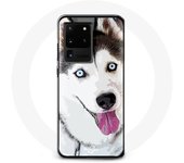 Coque pour Samsung Galaxy S20 Ultra Husky Blanc de Sibérie Yeux Bleus