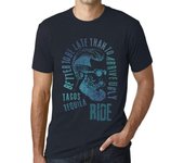 Camiseta vintage para hombre con gráfico de tacos, tequila y paseo, color azul marino XS abismo