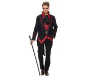 Disfraz de vampiro aterrador Medieval para adultos, disfraz de Halloween de lujo para hombres, disfraz de murciélago vampiro de Conde de terror M