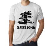 Camiseta Vintage Hombre Camiseta Gráfica Time for New Advantures Barcelona Vintage White XS anti-flash blanco