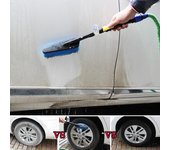 Adaptador de manguera para cepillo de lavado de coches, boquilla de pulverización de agua para limpieza de vehículos y camiones, cuidado del coche azul