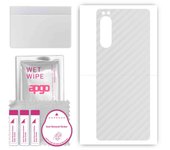 apgo Protective Skin Sticker for the back compatible with Sony Xperia 5 II XQ-AS42, Wrap Film, Foil, Vinyl - Pattern Transparent Carbon