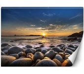 Fondo de pantalla Atardecer sobre el mar 100x70 azul