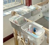 Cesta colgante para cama, mesita de noche, organizador de almacenamiento para pared, dormitorio, litera, armario, puerta, cesta de almacenamiento, soporte para revistas, dormitorio blanco