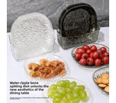 Juego de platos para aperitivos de estilo japonés, platos de plástico divididos con base, platos para aperitivos y postres para la cocina del hogar. 15cm 5 plates+1 base transparente