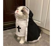 Divertidos disfraces de Halloween para gatos, capa de monja, vestido de cosplay para mascotas, ropa kawaii para mascotas, disfraces creativos para gatitos y cachorros, regalos S